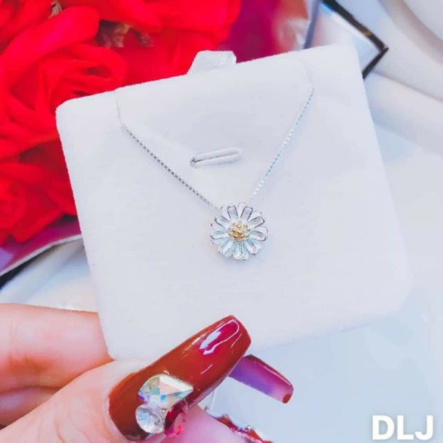 Dây chuyền hoa cúc họa mi bạc