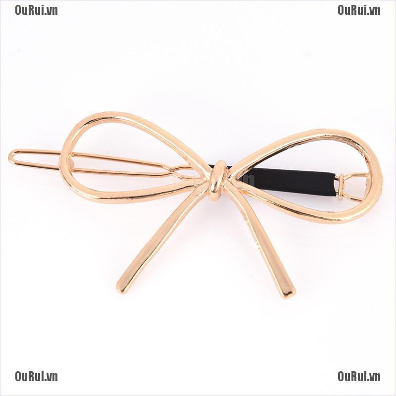 Kẹp Tóc Hình Nơ Bằng Kim Loại Phong Cách Vintage Cho Nữ