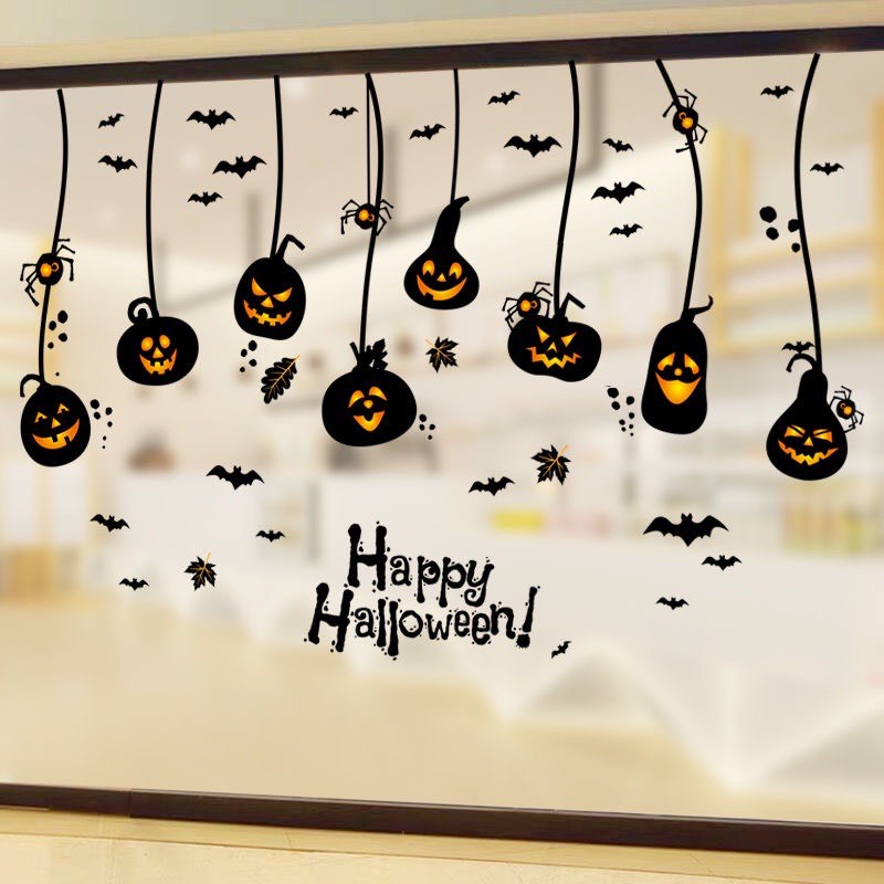 Decal Halloween trang trí lễ hội Halloween mã Dây bí ngô