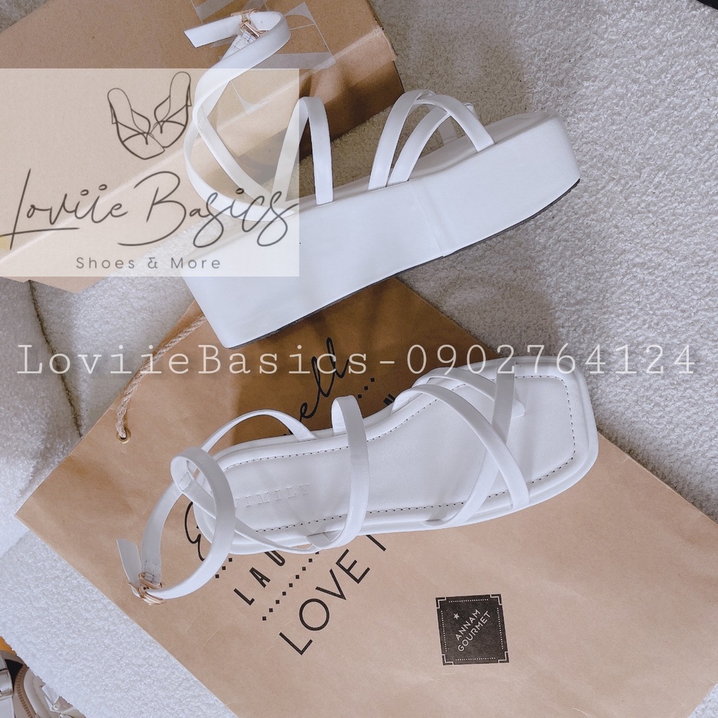 GIÀY XUỒNG LOVIIE BASICS - SANDAL NỮ THỜI TRANG PHONG CÁCH HIỆN ĐẠI QUAI NGANG MẢNH ĐẾ CAO S220909