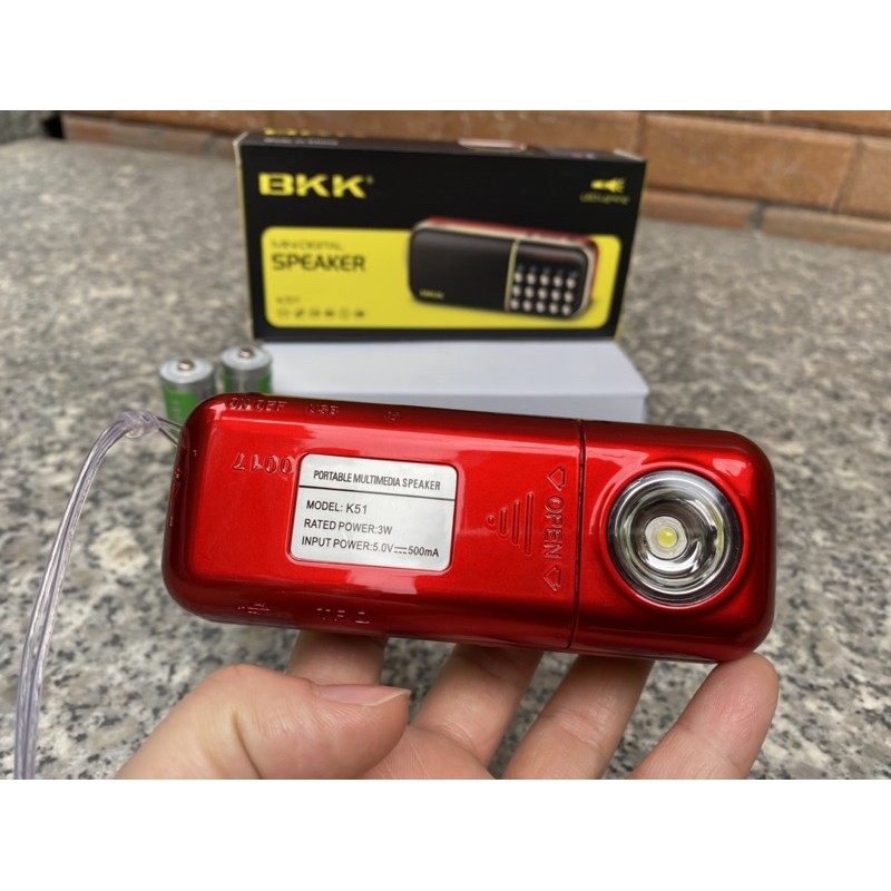 ĐÀI FM BKK K-51 ĐÈN LED ĐỌC ÚB, THẺ NHỚ
