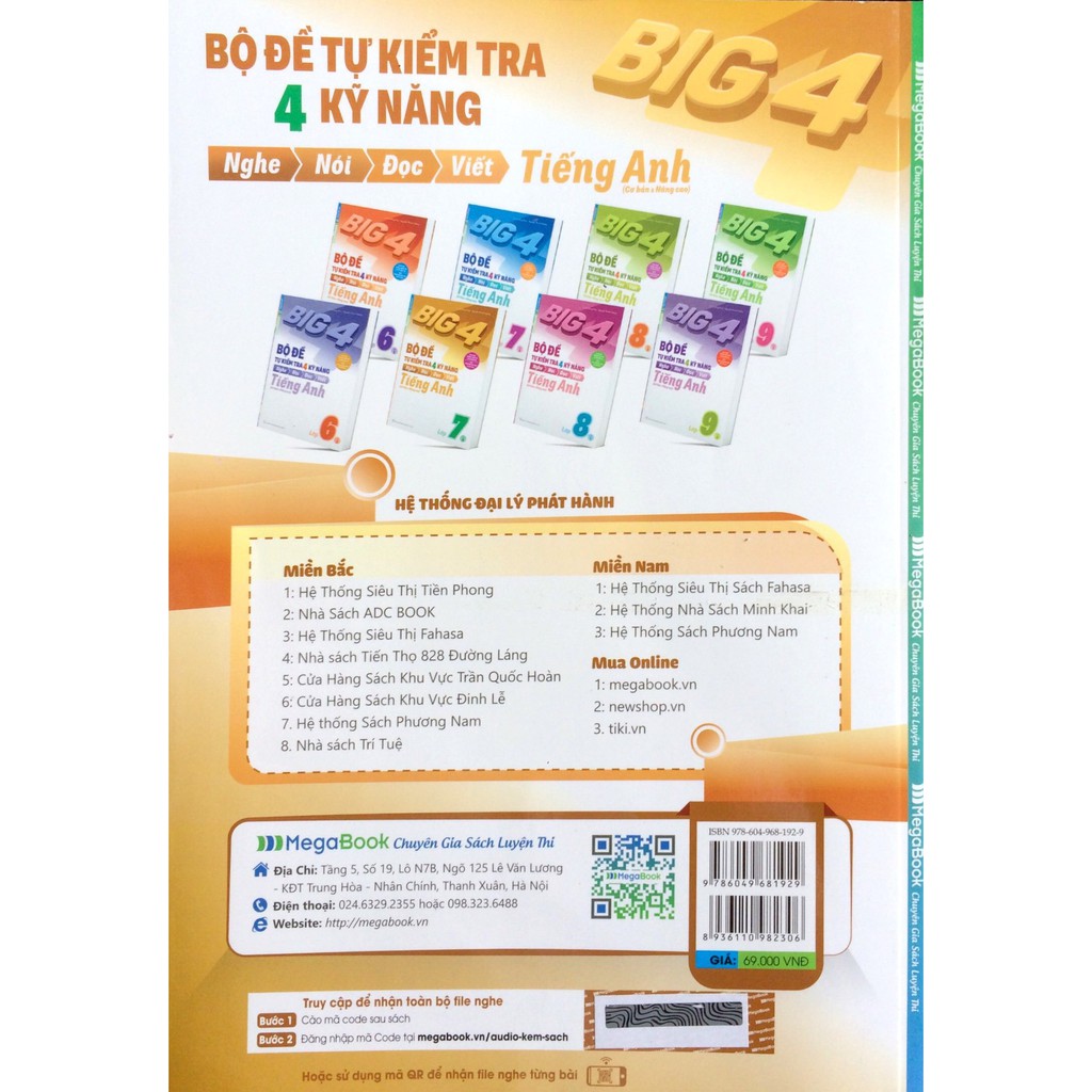 Sách Megabook - Big 4 - Bộ Đề Tự Kiểm Tra 4 Kỹ Năng Nghe - Nói - Đọc - Viết (Cơ Bản Và Nâng Cao) Tiếng Anh Lớp 7 - Tập 2