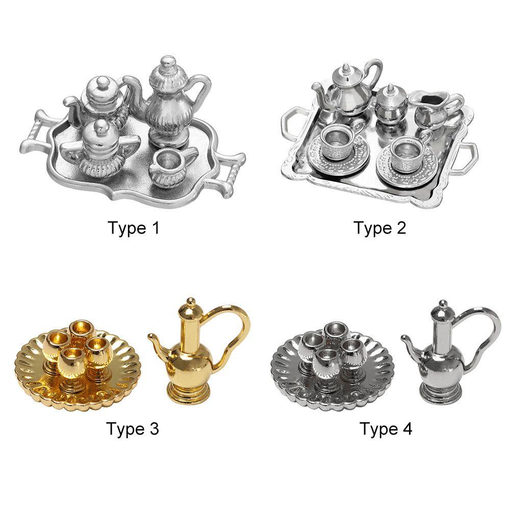 1 Bộ Ấm Tách Uống Trà Mini Tỉ Lệ 1: 12 Cho Nhà Búp Bê