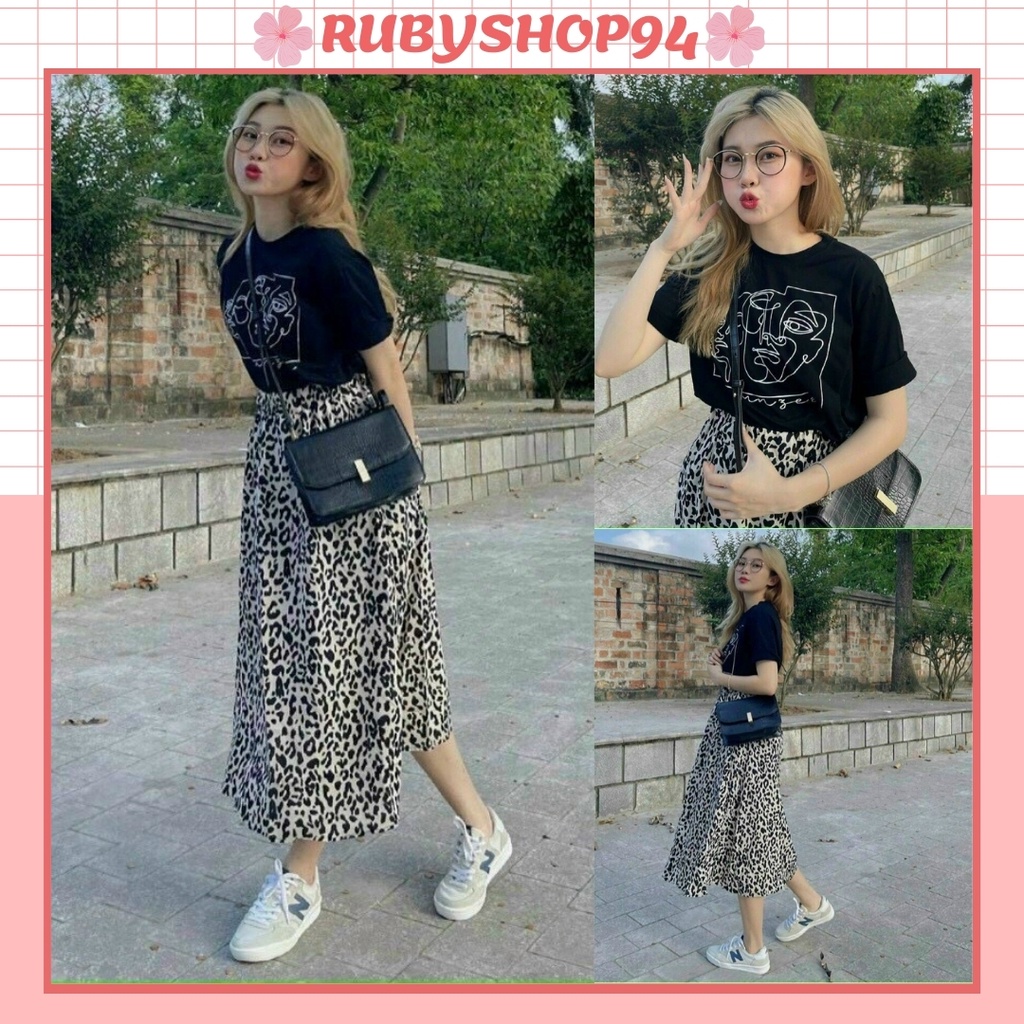 Set áo chân váy, set đồ nữ đi chơi sang chảnh gồm chân váy và áo thun cực đẹp