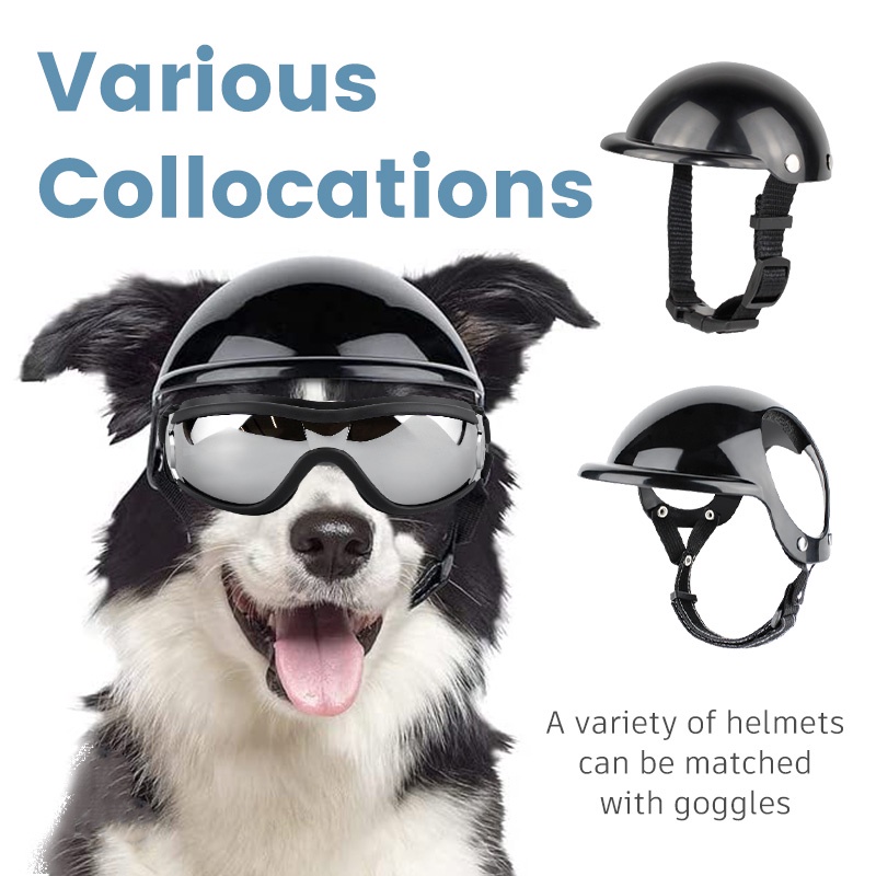 HamshMoc Kính bảo vệ mắt chống tia uv chống mưa chống gió có dây đeo có thể điều chỉnh cho thú cưng cỡ vừa và lớn