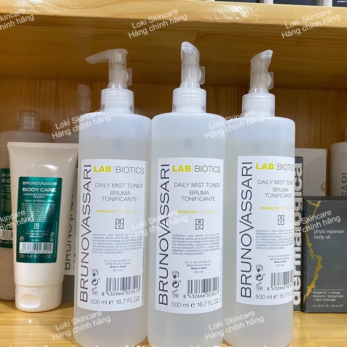 BrunoVassari Lab Biotics – Daily Mist Toner – Toner Đa Chức Năng Cho Da Nhạy Cảm, Cân Bằng Vi Sinh Da