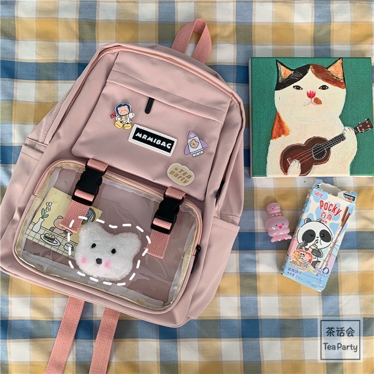 Balo Đi Học Nam Nữ MrMiBag Phối Túi Trong Hot Hit