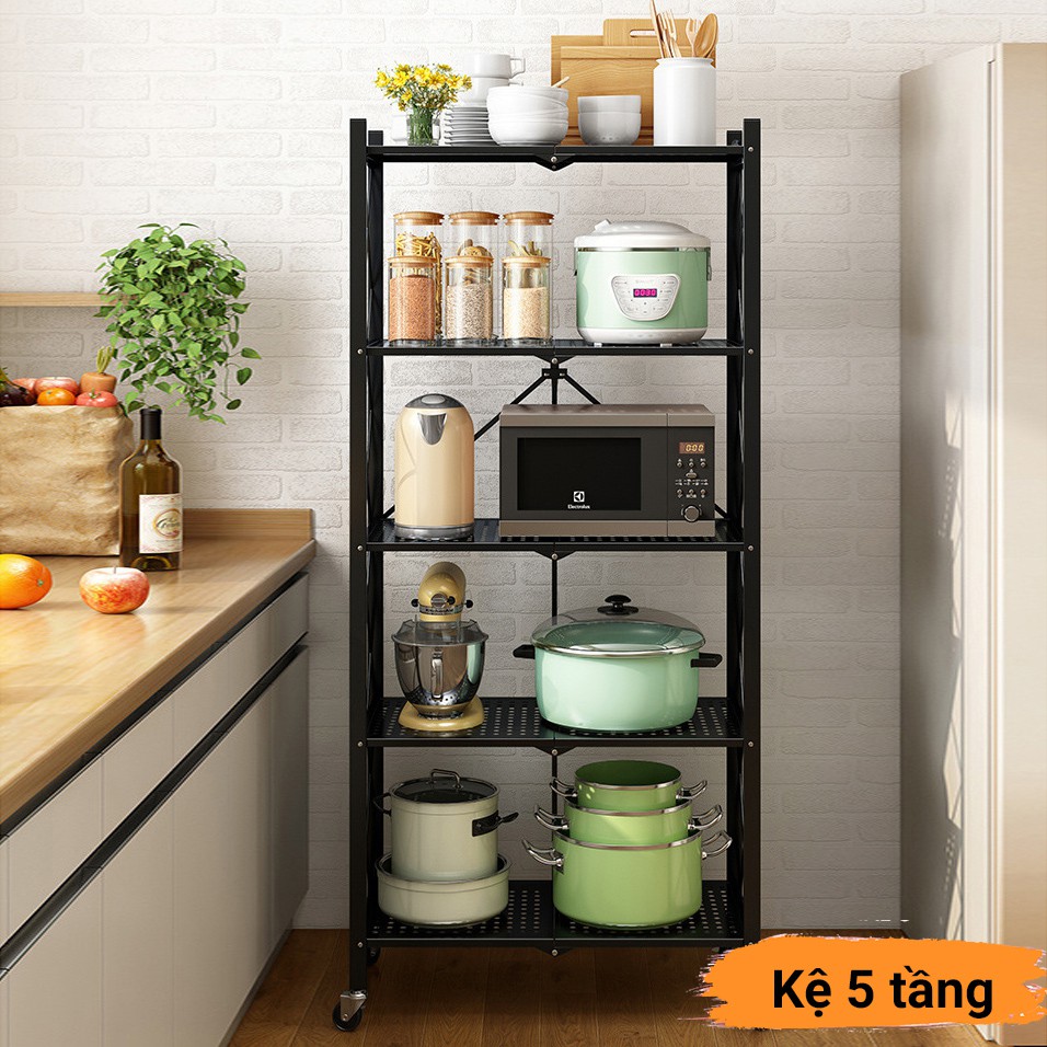 Kệ Để Đồ Đa Năng Gấp Gọn VANDO 3/4/5 tầng cho nhà bếp, phòng ăn, phòng tắm