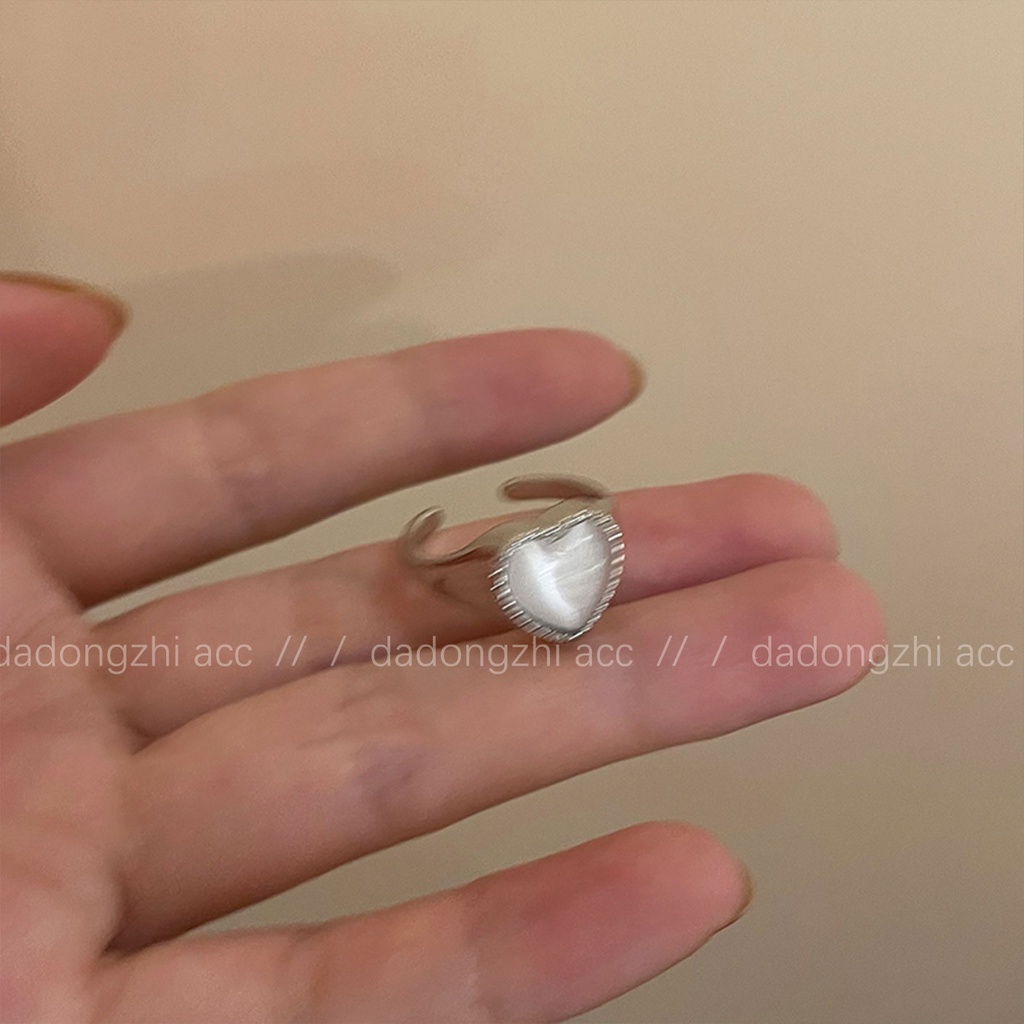 Nhẫn Hở Hình Nơ Đính Đá Mặt Trăng Màu Hồng Xinh Xắn