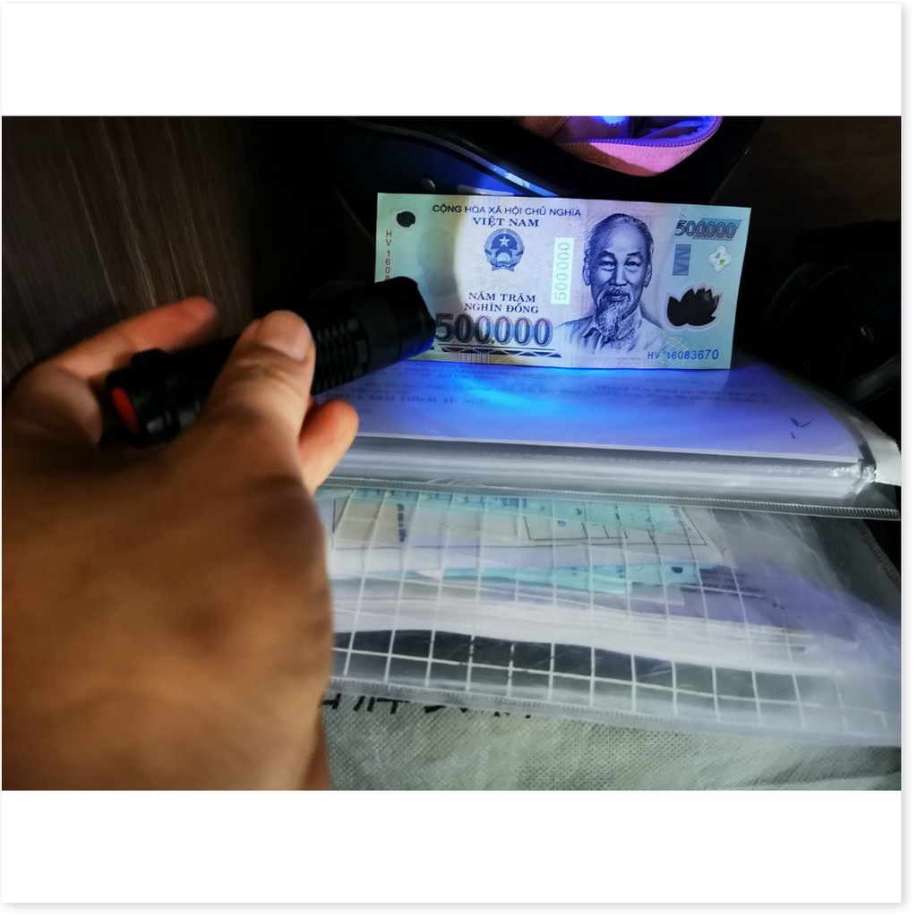 Đèn Tia Cực Tím UV Led Q5 Bước Sóng 365nm Soi Đá Sấy Keo Uv, Soi Tiền ,Soi Cavet Kèm Pin .Uy Tín - Chất Lượng - Gi