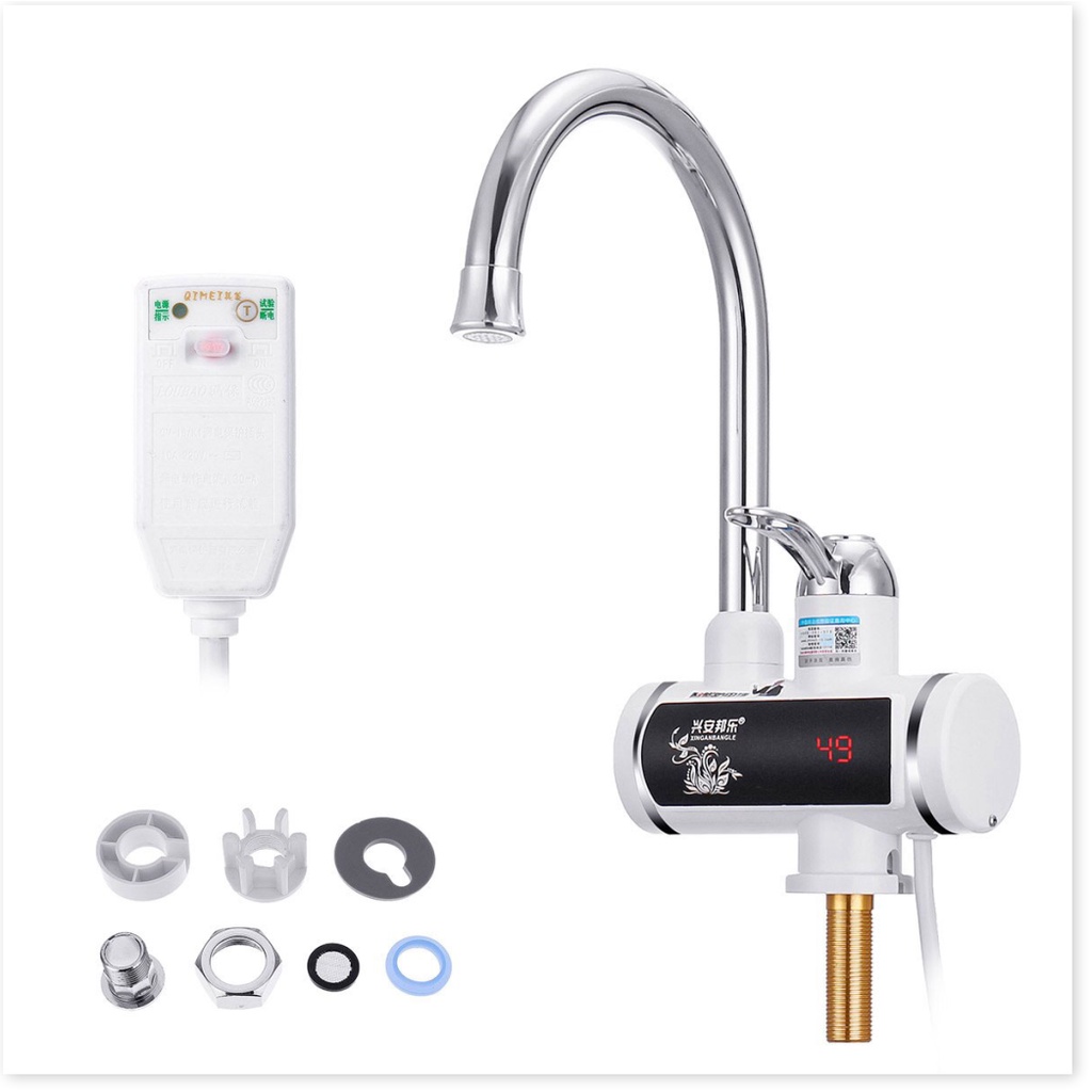 Vòi Lavabo Nóng Lạnh Inox 304Chống giậtlàm nóng trực tiếp tại vòi, tiết kiệm điện và nước, có Rơ-le chống giật an to