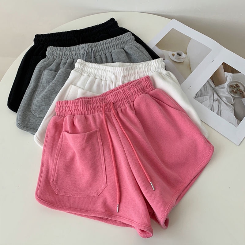 COZOK Quần Short Lưng Cao Ống Rộng Kiểu Hàn Quốc Dễ Phối Đồ