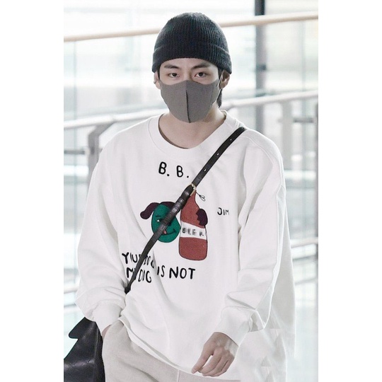 Áo Thun Cotton Tay Dài Cổ Tròn In Hình BTS V Kim Tae-hyung