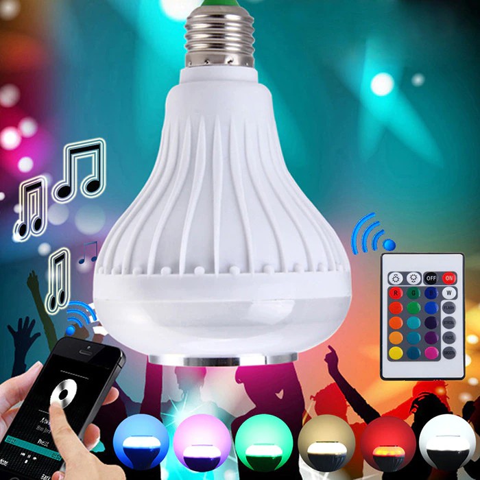 Bóng đèn led,Bóng đèn kiêm loa nhiều màu ( LED Music)