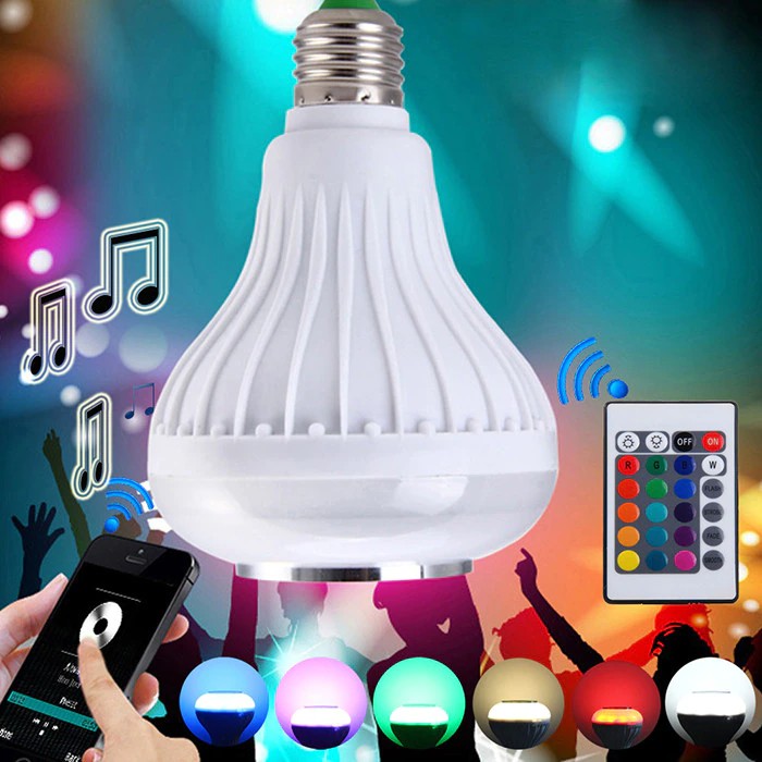 Bóng đèn led,Bóng đèn kiêm loa nhiều màu ( LED Music)