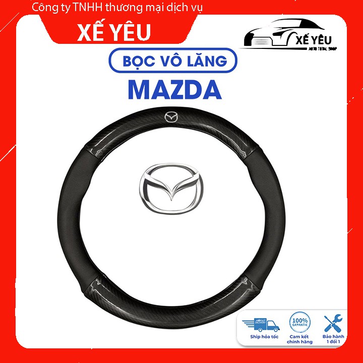 Bọc vô lăng Mazda 2, Mazda 3, Mazda 6, CX5, BT50, CX8, Trùm vô lăng cacbon bảo vệ vô lăng