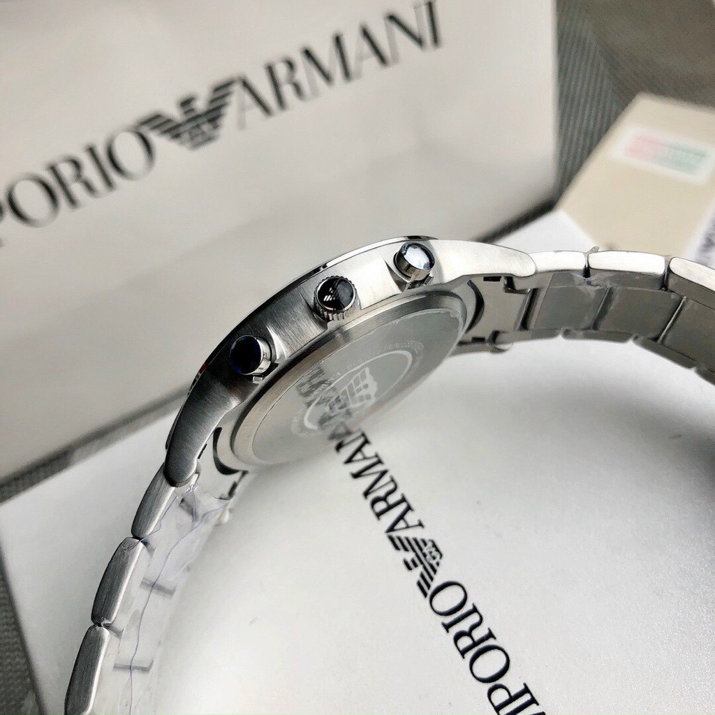 Đồng Hồ Nam Armani AR2434 Mặt Đen Chronograph Classic Dây Thép Size 42mm