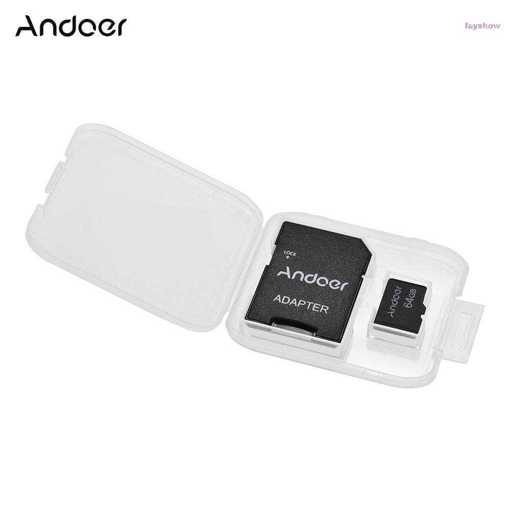 ANDOER Thẻ Nhớ Tf 64gb Class 10 + Adapter Chuyển Đổi Cho Máy Tính / Điện Thoại / Máy Tính