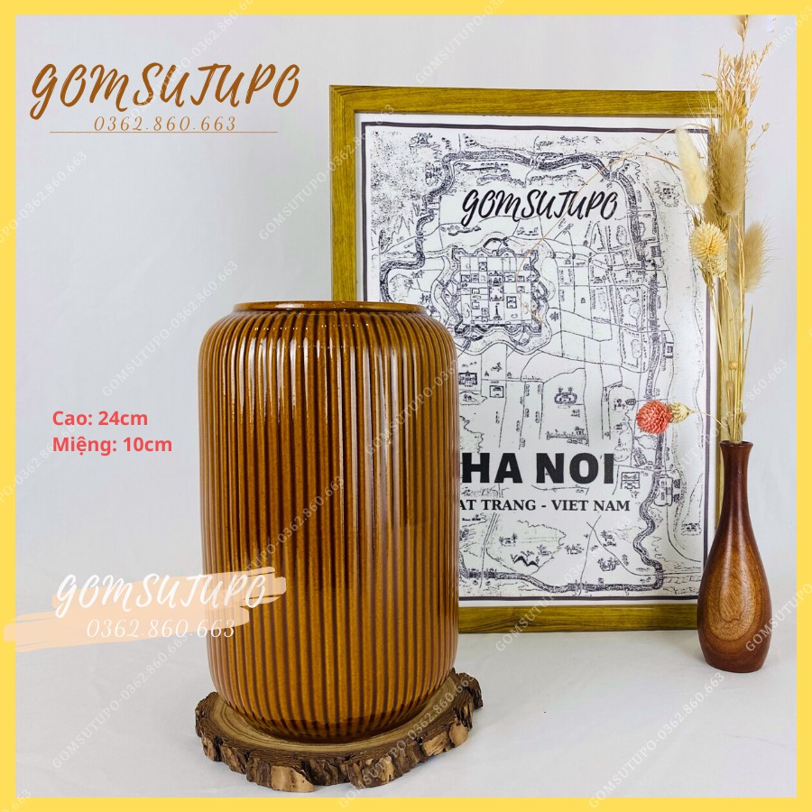 Bộ 3 Lọ Hoa Decor - Gốm Sứ Bát Tràng - Bình Hoa - gomsutupo - Gốm Sứ TUPO - Trang Trí