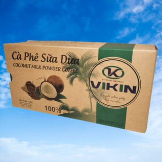 [TẶNG GÓI CÀ PHÊ 17g]Cà Phê Sữa Dừa Phin Giấy VIKIN_ túi lọc tiện lợi kèm bột sữa dừa có ly giấy
