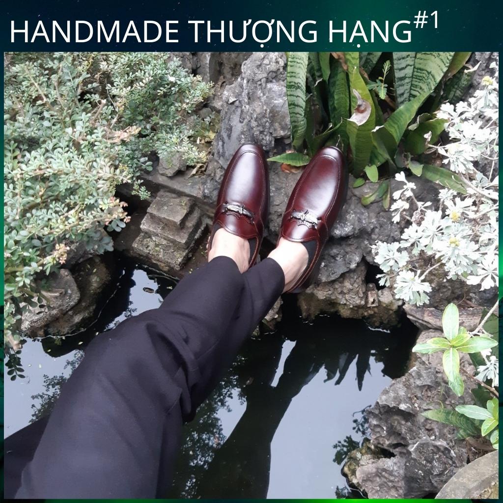 Giày da nam mã K251,kiểu giày lười nam công sở chất liệu da bò màu đen và nâu mận