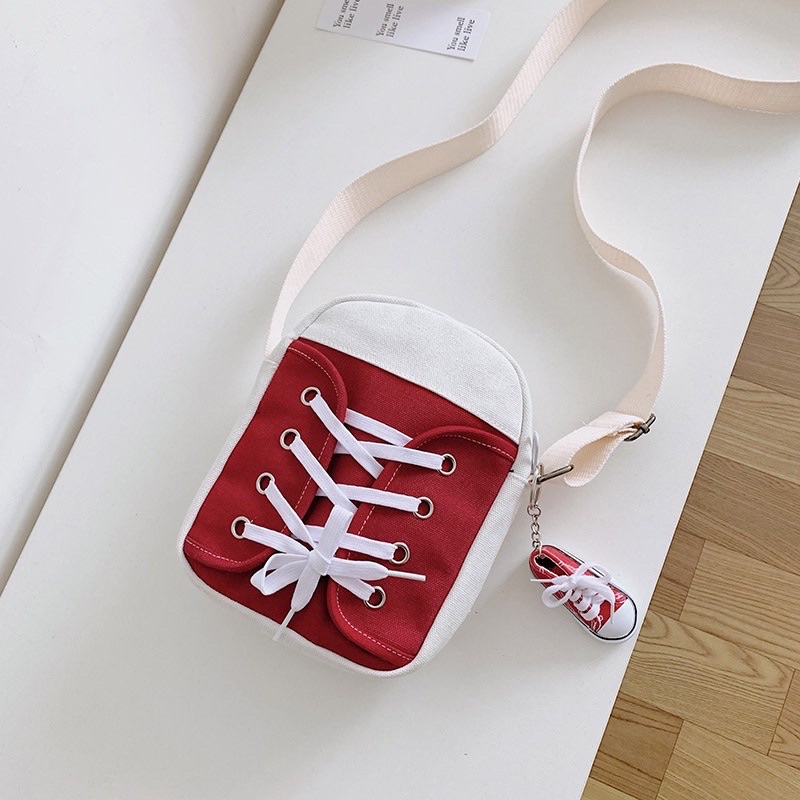 Túi Đeo Chéo Nữ Hình Giày Sneaker Phối Da Mềm Êm Phong Cách Hàn Quốc Siêu Đẹp