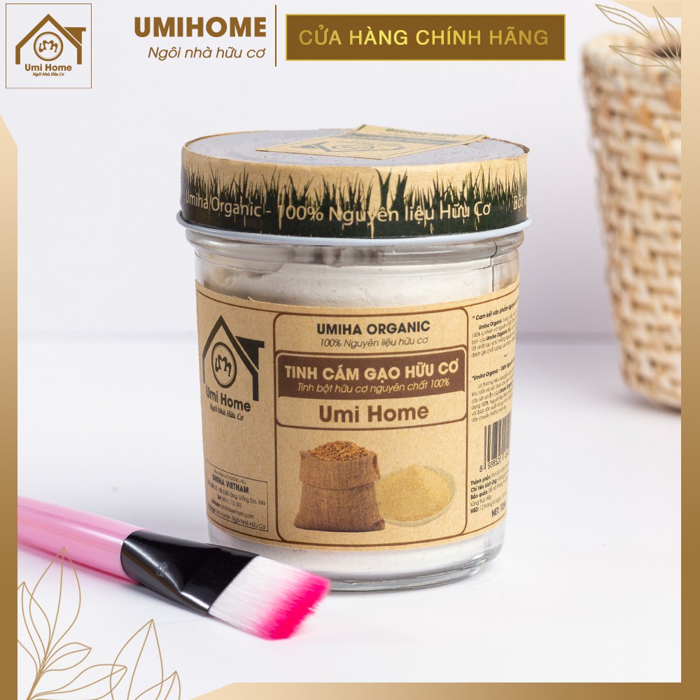 Bột Cám Gạo đắp mặt hữu cơ UMIHOME nguyên chất | Rice Bran Flour 100% Organic 135G