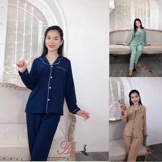 Bộ ngủ pijama nữ dáng dài tay chất đũi lụa xinh , sang chảnh