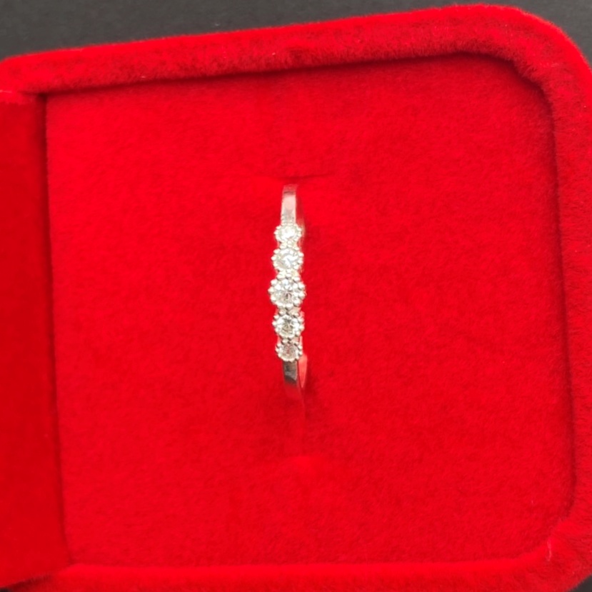 Nhẫn nữ bạc ta 5 hình tròn đính đá nhỏ - Trang sức Bạc Evasilver