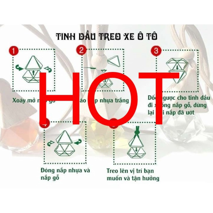 New Tinh dầu treo xe, treo phòng Hương Bạc hà tặng 1 lọ tinh dầu 10ml