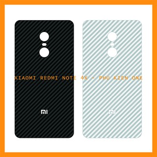 Decal dán lưng Xiaomi Redmi Note 3/ Note 3 Pro/ Note 4/ Note 4x/ Note 5 Pro/ Note 6 Pro/ Note 7 Pro vân carbon 3D