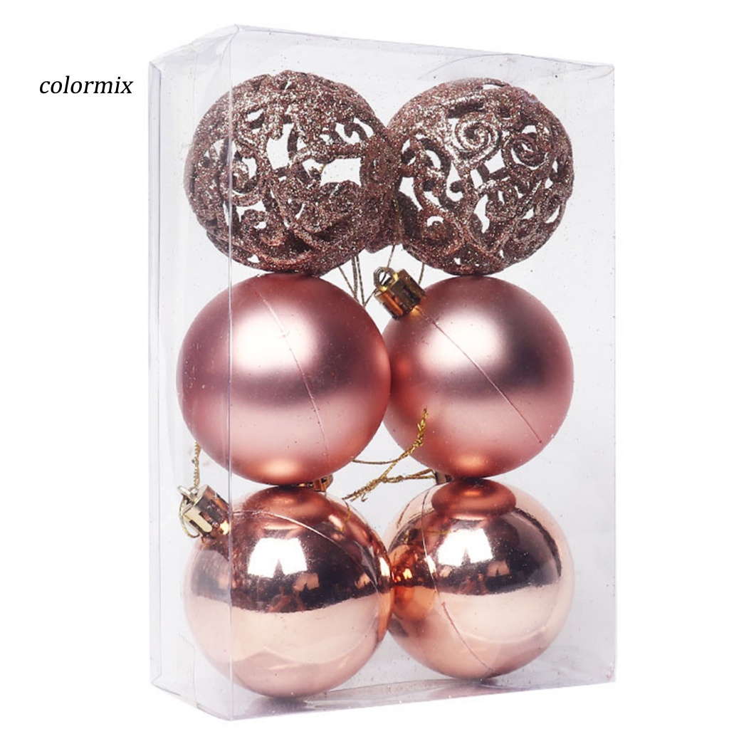 Set 6 Trái Châu Trang Trí Cây Thông Noel Kích Thước 6cm / 8cm