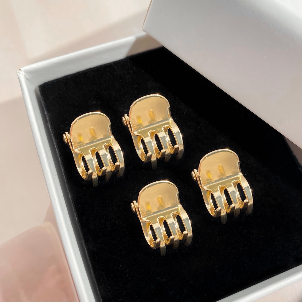 Set 2 Kẹp Tóc Mini Bằng Đồng Phong Cách Cổ Điển Thời Trang Hàn Quốc