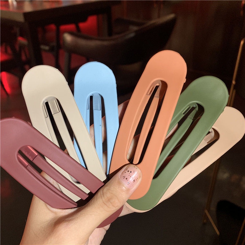 Kẹp Tóc Mỏ Vịt Lớn Màu Kẹo Nhám Thời Trang Cho Nữ