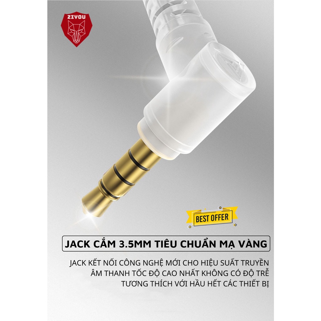 Tai Nghe Gaming Cao Cấp Ziyou K6 Titan Jack 3.5mm Dùng Cho Điện Thoại, Laptop Âm Thanh Super Bass - Hàng Chính Hãng QKZ