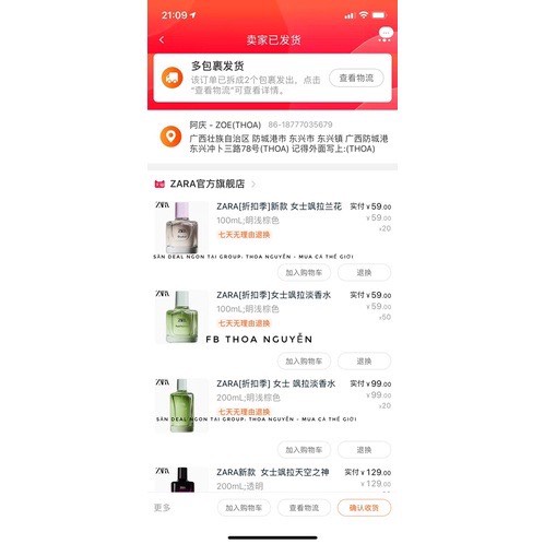 Nước hoa Zara nữ