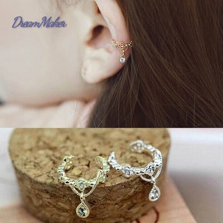D❤ Earclip Ear Bone Folder Ear Cuff Wrap Rhinestone Cartilage Clip On Earring Fashion