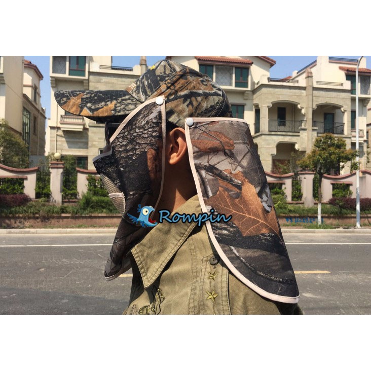 Nón vành rộng họa tiết rằn ri chống tia UV chống thấm nước thời trang mùa hè cho nam