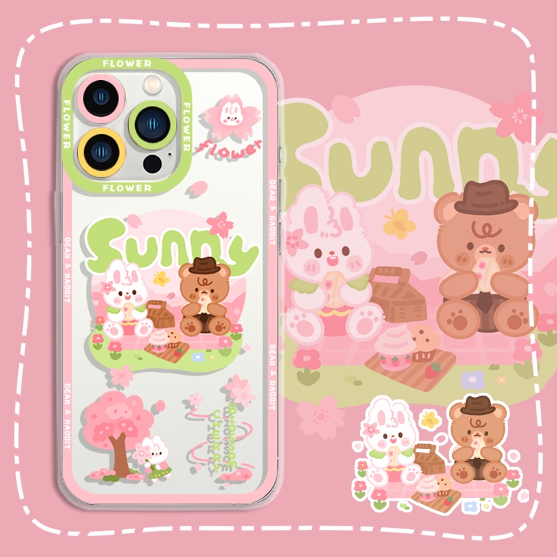 Ốp Điện Thoại Tpu Mềm Chống Sốc In Hình Gấu / Thỏ Cho iPhone 11 12 13 pro max XS X XR XSMax 7 8 6 6s plus SE 2020