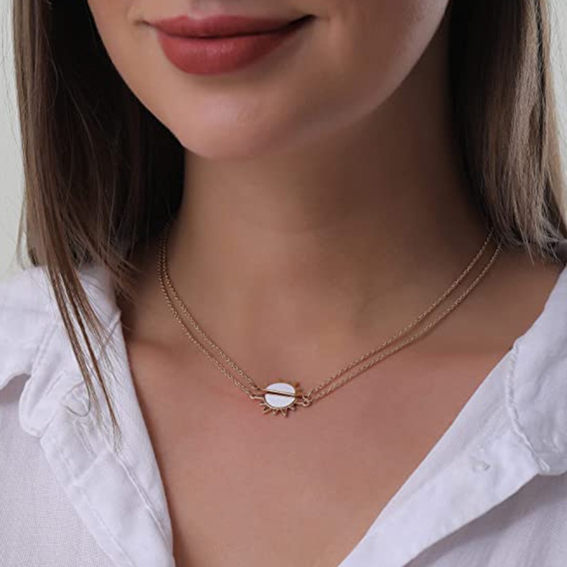 Flgo Vòng cổ Tình Bạn Mặt Hình Mặt Trời Có Thể Điều Chỉnh Khoảng Cách