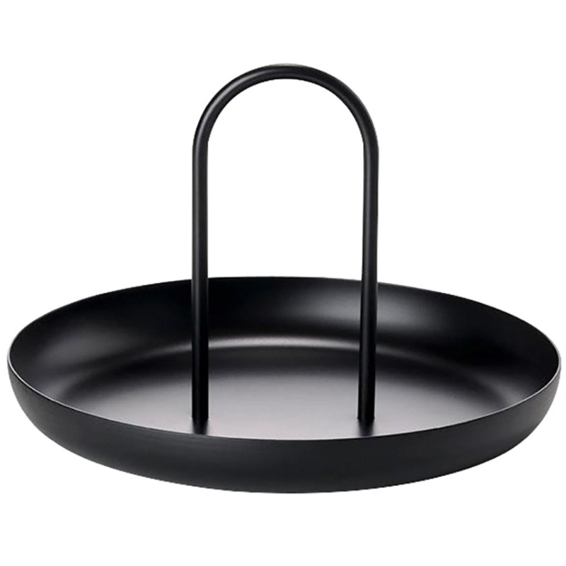 Khay Tròn Bằng Nhựa Đựng Đồ Trang Sức Có Tay Cầm Sắp Xếp Gọn Gàng Cho Nhà Bếp