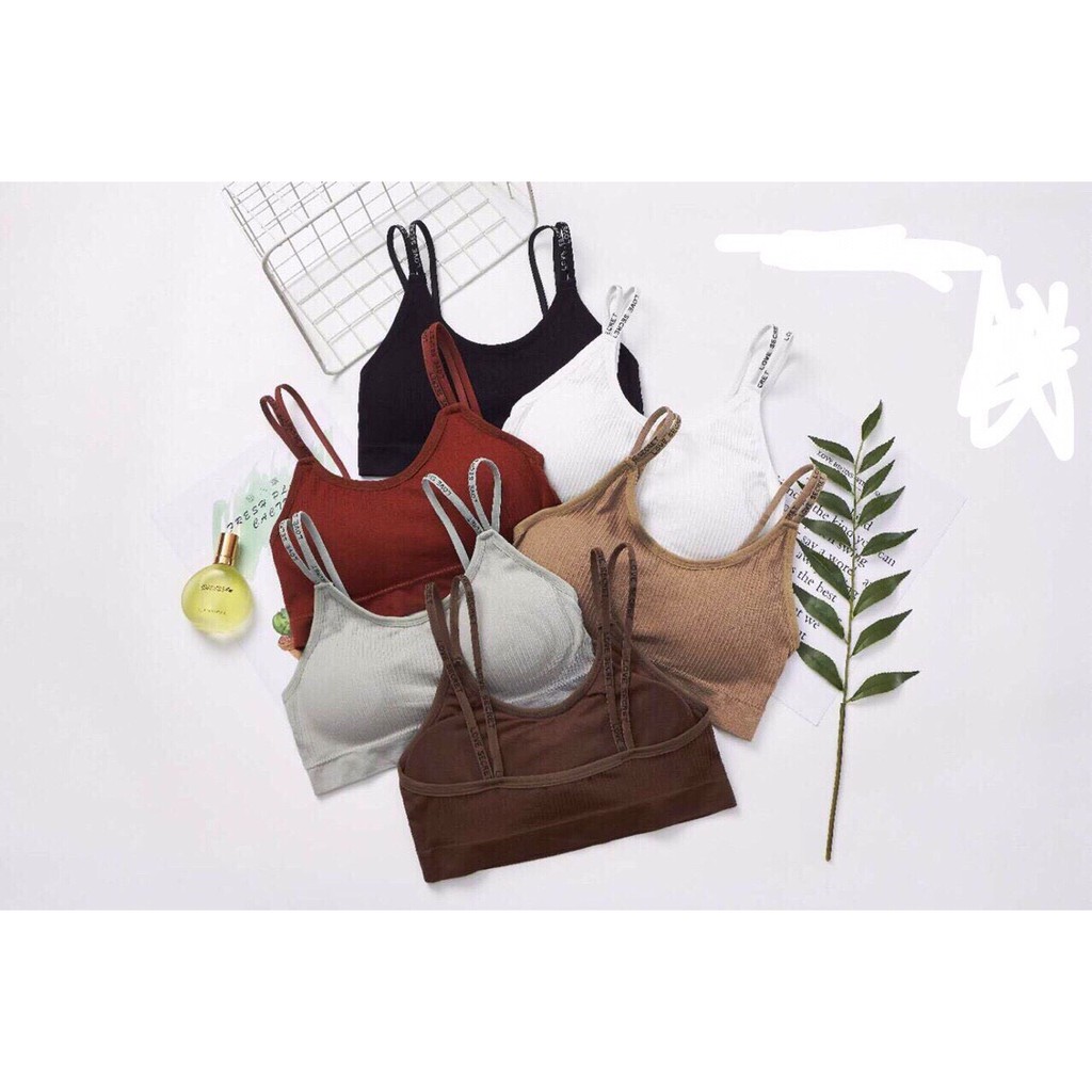 Áo Bra Dây Đôi In Chữ Bra len tăm hai dây 1906 | BigBuy360 - bigbuy360.vn