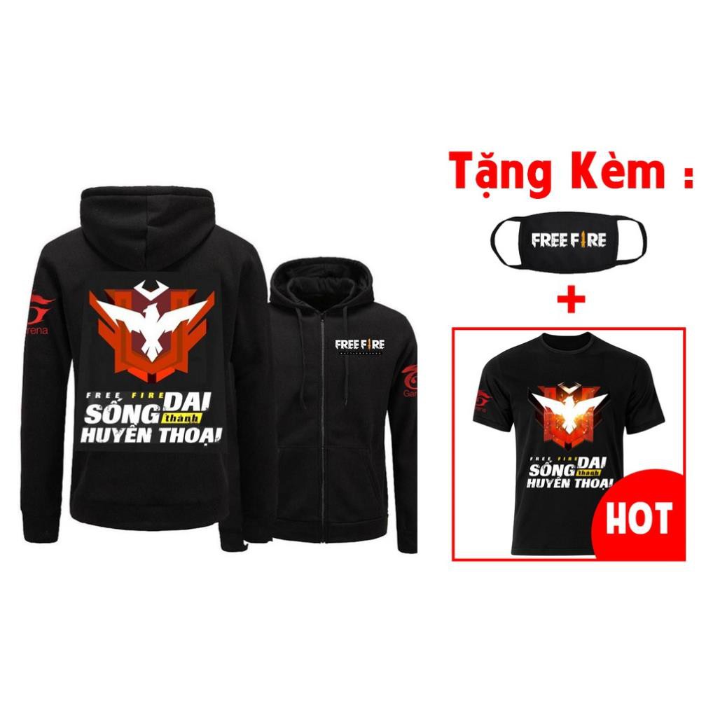 HOT- 🔥HOT🔥 Áo khoác Free Fire Rank Huyền Thoại giá siêu rẻ nhất vịnh bắc bộ tặng kèm bịt mặt FF - áo game mới nhất