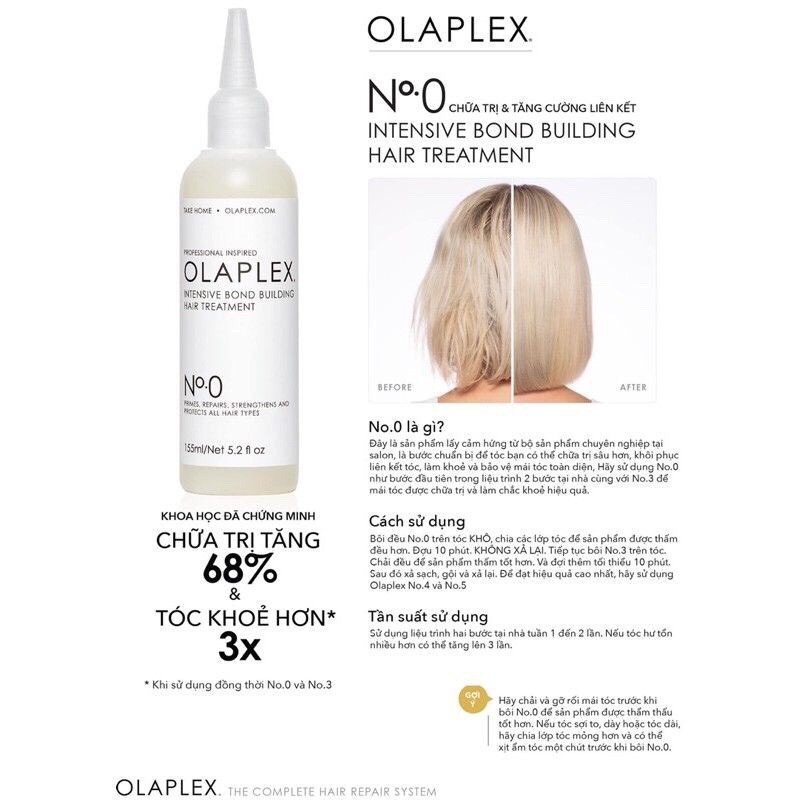Combo dầu gội xả, kem xả khô, ủ tóc Olaplex chăm sóc phục hồi tóc chuyên nghiệp tại nhà chính hãng