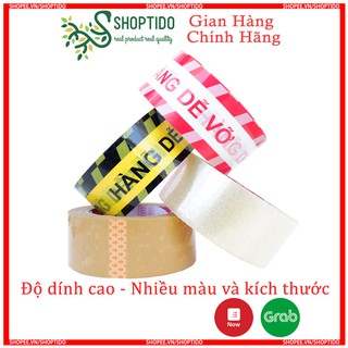 Băng keo Trong, Vàng, Hàng Dễ Vỡ đủ 100 yard 4,8mm lõi 4 li NPP Shoptido