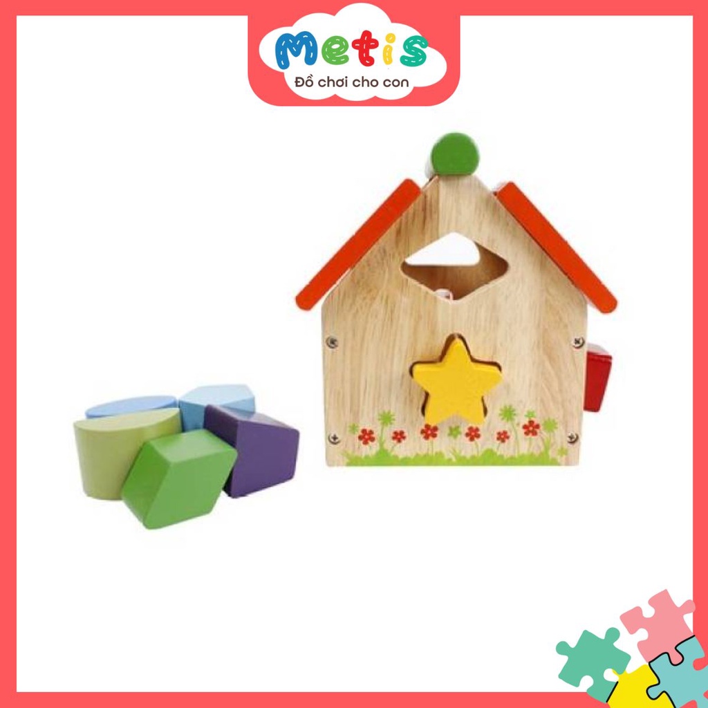 Đồ chơi gỗ Nhà thả 12 khối - Winwintoys | Phát triển trí tuệ va fhình học cơ bản | Đạt tiêu chuẩn CE và TCVN - Met