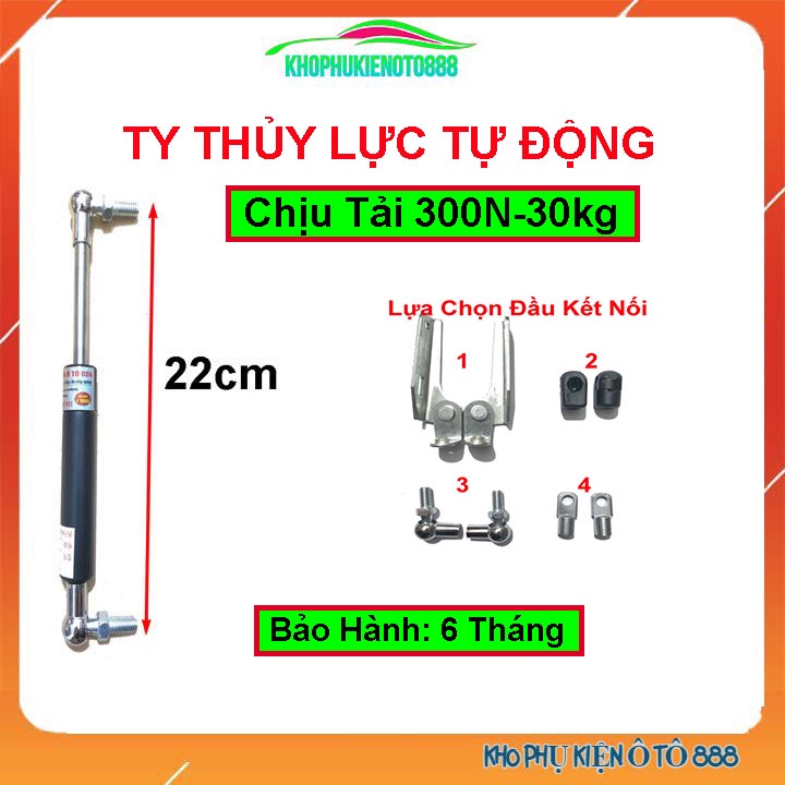 Ty thủy lực, ben hơi dài 22cm chịu lực 30kg/cây chống nắp capo, cốp ô tô cánh cửa đầu bắt tùy chọn