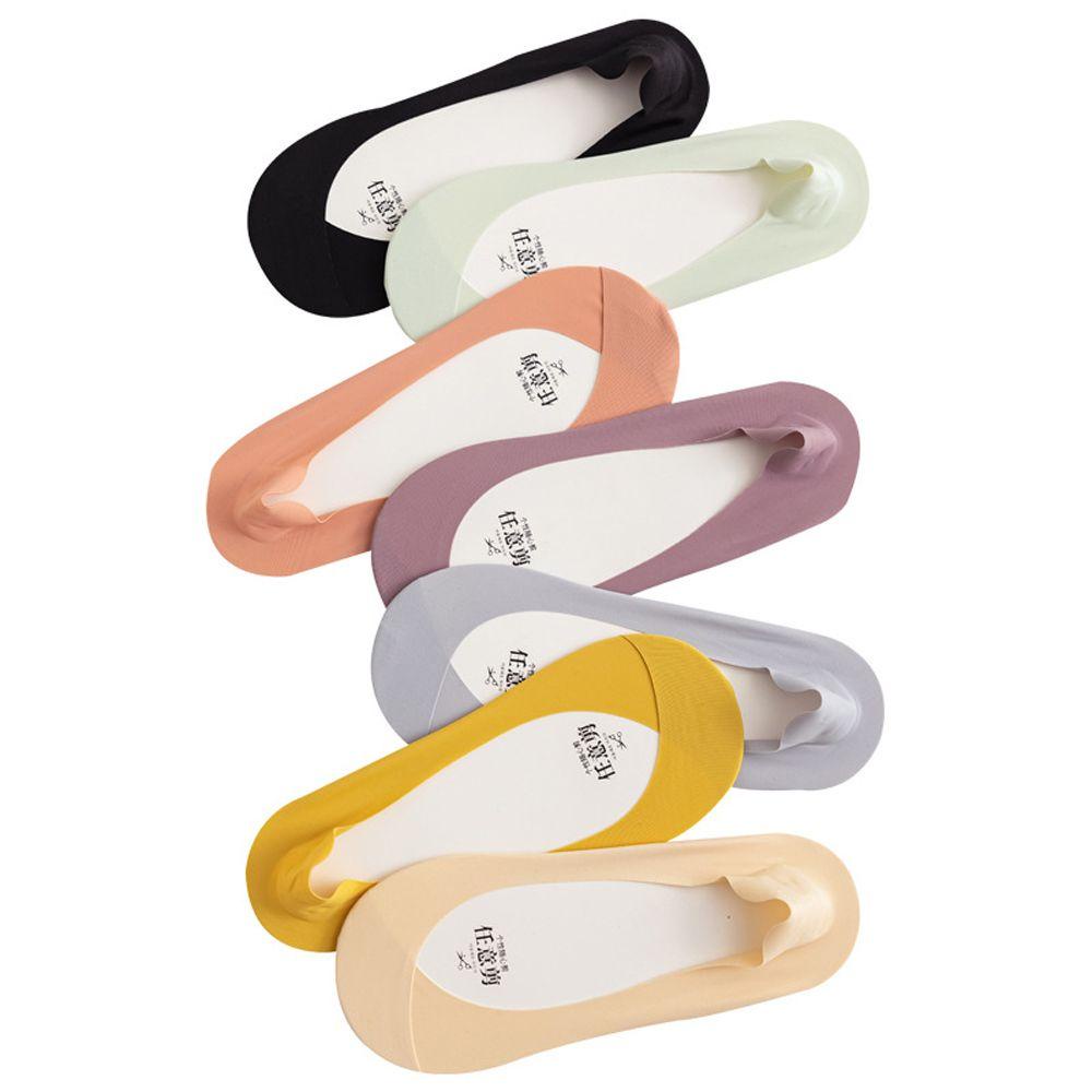 AROMA Vớ Thuyền Vải Lụa Lạnh Siêu Mỏng Mềm Mại Cổ Thấp Chống Trượt Cho Nữ