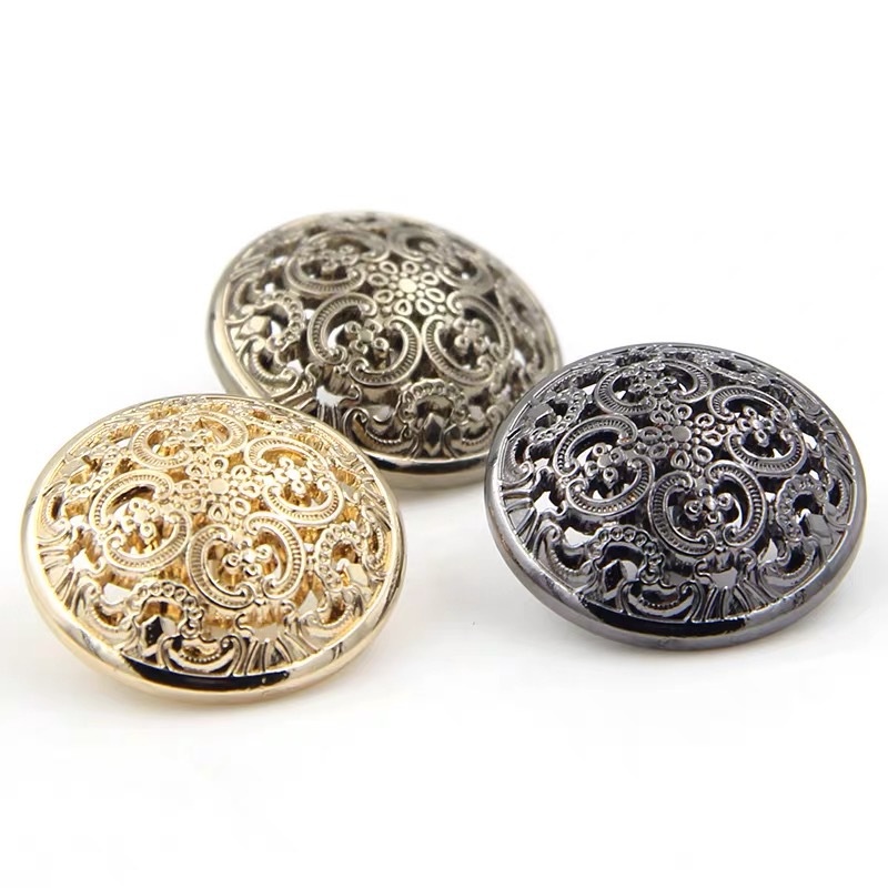 10 cái / lô 15/20 / 25mm Nút kim loại cổ điển để may quần áo Phụ kiện trang trí áo khoác Đen Nút nhỏ cho áo sơ mi