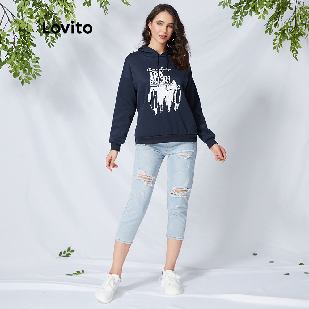 Áo khoác nỉ mũ trùm dây rút hình nhân vật Lovito L09074 (xanh nước biển)
 | BigBuy360 - bigbuy360.vn